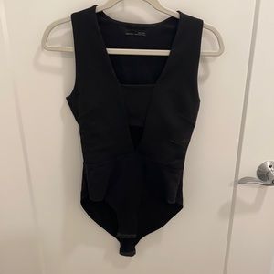 Black Zara cutout bodysuit size M